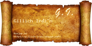 Gillich Irén névjegykártya